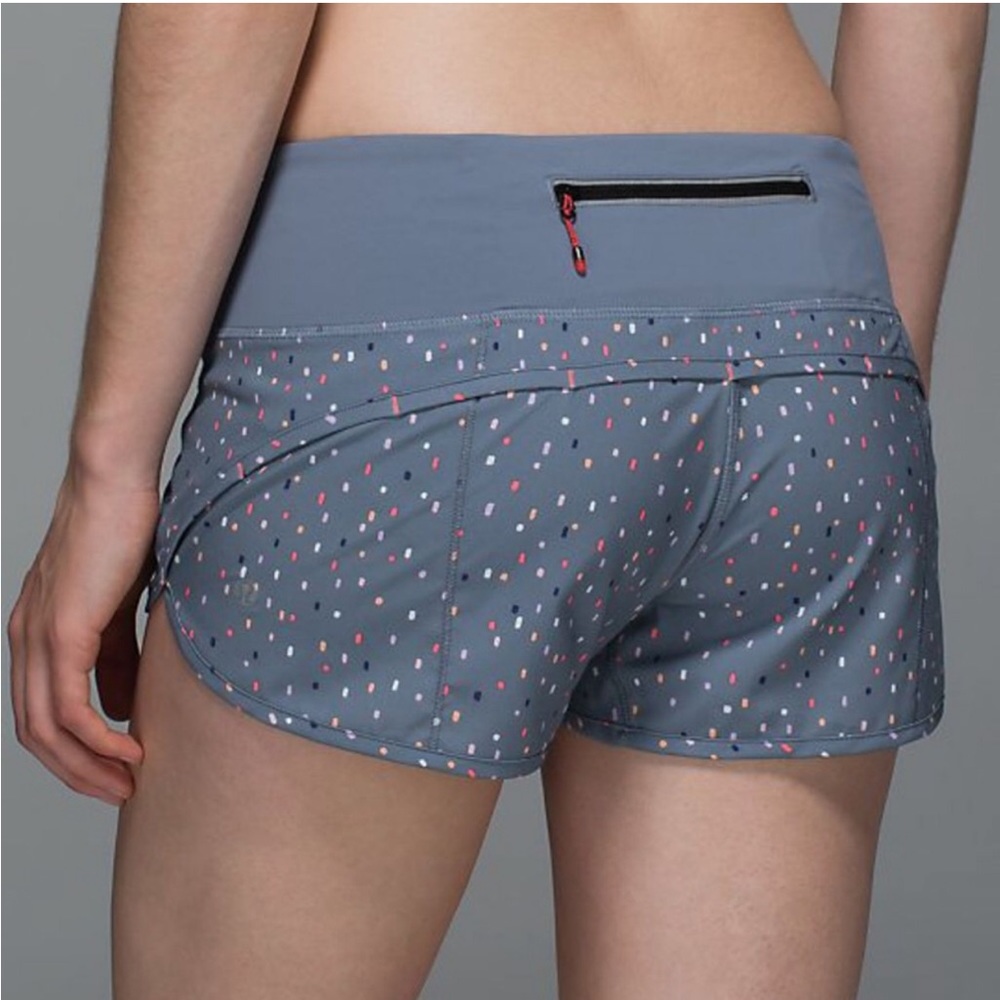 Lululemon Speed Short in Confetti Cake Multi / Blue Denim *Block-It Pocket